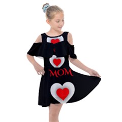 Mom And Dad, Father, Feeling, I Love You, Love Kids  Shoulder Cutout Chiffon Dress by nateshop