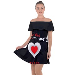 Mom And Dad, Father, Feeling, I Love You, Love Off Shoulder Velour Dress by nateshop