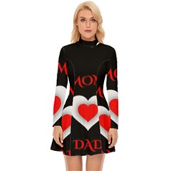 Mom And Dad, Father, Feeling, I Love You, Love Long Sleeve Velour Longline Dress by nateshop