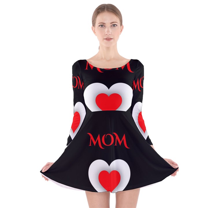 Mom And Dad, Father, Feeling, I Love You, Love Long Sleeve Velvet Skater Dress