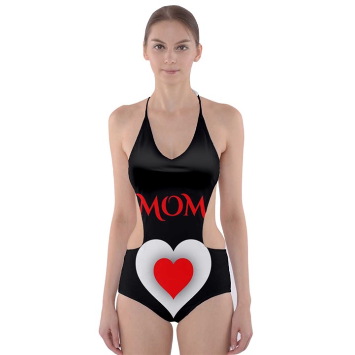 Mom And Dad, Father, Feeling, I Love You, Love Cut-Out One Piece Swimsuit