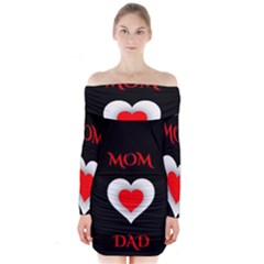 Mom And Dad, Father, Feeling, I Love You, Love Long Sleeve Off Shoulder Dress by nateshop