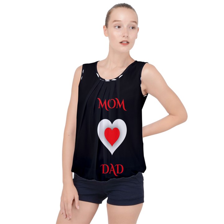 Mom And Dad, Father, Feeling, I Love You, Love Bubble Hem Chiffon Tank Top