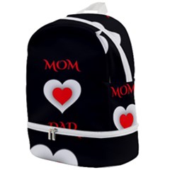 Mom And Dad, Father, Feeling, I Love You, Love Zip Bottom Backpack