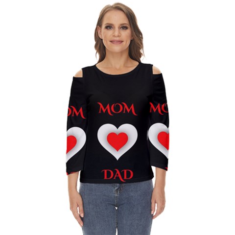 Mom And Dad, Father, Feeling, I Love You, Love Cut Out Wide Sleeve Top by nateshop