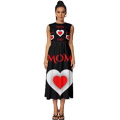 Mom And Dad, Father, Feeling, I Love You, Love Sleeveless Round Neck Midi Dress by nateshop