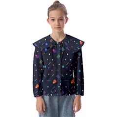 Abstract Minimalism Digital Art, Kids  Peter Pan Collar Blouse by nateshop