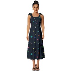 Abstract Minimalism Digital Art, Tie-strap Tiered Midi Chiffon Dress by nateshop