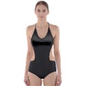 Black, Background, Simple Cut-Out One Piece Swimsuit View1