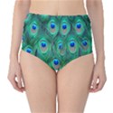 Feather, Bird, Pattern, Peacock, Texture Classic High-Waist Bikini Bottoms View1