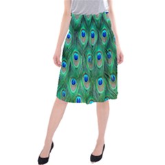 Feather, Bird, Pattern, Peacock, Texture Midi Beach Skirt by nateshop