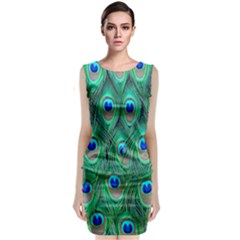 Feather, Bird, Pattern, Peacock, Texture Classic Sleeveless Midi Dress by nateshop