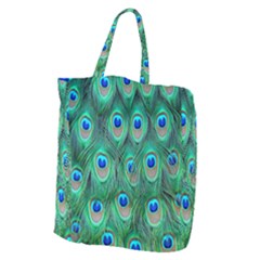 Feather, Bird, Pattern, Peacock, Texture Giant Grocery Tote by nateshop