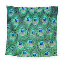 Feather, Bird, Pattern, Peacock, Texture Square Tapestry (large)