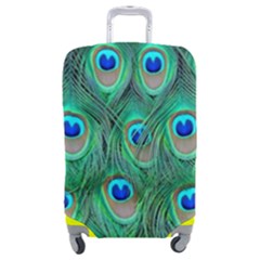 Feather, Bird, Pattern, Peacock, Texture Luggage Cover (medium)