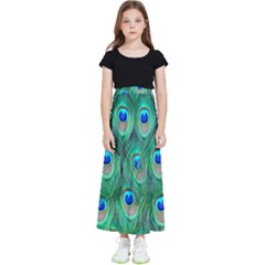 Feather, Bird, Pattern, Peacock, Texture Kids  Flared Maxi Skirt by nateshop