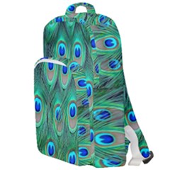 Feather, Bird, Pattern, Peacock, Texture Double Compartment Backpack by nateshop