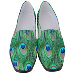 Feather, Bird, Pattern, Peacock, Texture Women s Classic Loafer Heels by nateshop