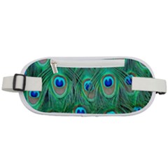 Feather, Bird, Pattern, Peacock, Texture Rounded Waist Pouch by nateshop