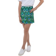 Feather, Bird, Pattern, Peacock, Texture Kids  Tennis Skirt by nateshop