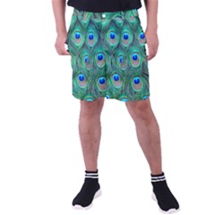 Feather, Bird, Pattern, Peacock, Texture Men s Pocket Shorts by nateshop