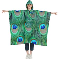 Feather, Bird, Pattern, Peacock, Texture Women s Hooded Rain Ponchos by nateshop