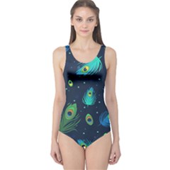 Feather, Bird, Pattern, One Piece Swimsuit by nateshop