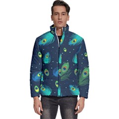 Feather, Bird, Pattern, Men s Puffer Bubble Jacket Coat