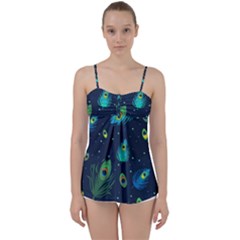 Feather, Bird, Pattern, Babydoll Tankini Top by nateshop