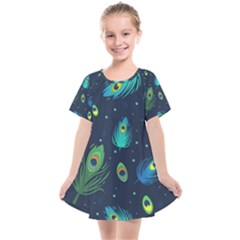 Feather, Bird, Pattern, Kids  Smock Dress by nateshop