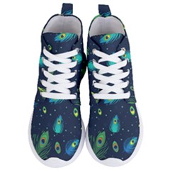 Feather, Bird, Pattern, Women s Lightweight High Top Sneakers by nateshop