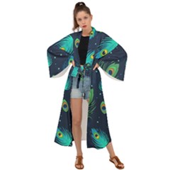 Feather, Bird, Pattern, Maxi Kimono by nateshop