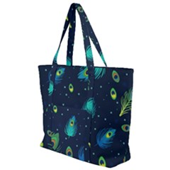 Feather, Bird, Pattern, Zip Up Canvas Bag