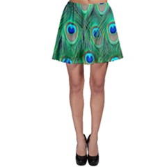 Peacock Feathers, Bonito, Bird, Blue, Colorful, Feathers Skater Skirt by nateshop