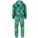 Peacock Feathers, Bonito, Bird, Blue, Colorful, Feathers Hooded Jumpsuit (Men) View2