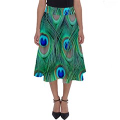 Peacock Feathers, Bonito, Bird, Blue, Colorful, Feathers Perfect Length Midi Skirt by nateshop