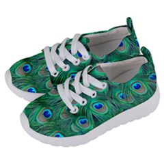 Peacock Feathers, Bonito, Bird, Blue, Colorful, Feathers Kids  Lightweight Sports Shoes by nateshop