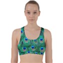 Peacock Feathers, Bonito, Bird, Blue, Colorful, Feathers Back Weave Sports Bra View1