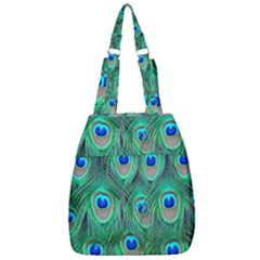 Peacock Feathers, Bonito, Bird, Blue, Colorful, Feathers Center Zip Backpack by nateshop