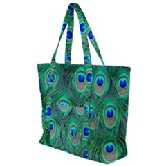 Peacock Feathers, Bonito, Bird, Blue, Colorful, Feathers Zip Up Canvas Bag