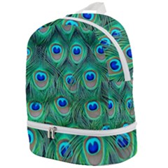 Peacock Feathers, Bonito, Bird, Blue, Colorful, Feathers Zip Bottom Backpack by nateshop