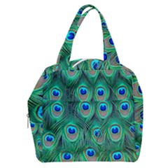 Peacock Feathers, Bonito, Bird, Blue, Colorful, Feathers Boxy Hand Bag by nateshop