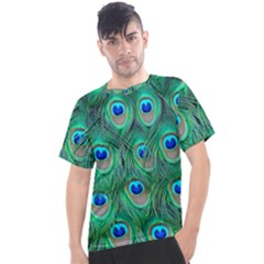 Peacock Feathers, Bonito, Bird, Blue, Colorful, Feathers Men s Sport Top by nateshop