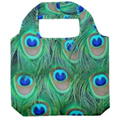 Peacock Feathers, Bonito, Bird, Blue, Colorful, Feathers Foldable Grocery Recycle Bag by nateshop