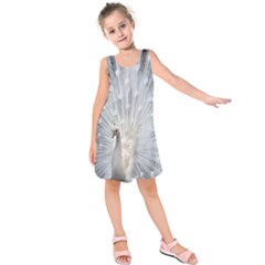 White Feathers, Animal, Bird, Feather, Peacock Kids  Sleeveless Dress by nateshop