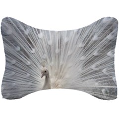 White Feathers, Animal, Bird, Feather, Peacock Seat Head Rest Cushion by nateshop