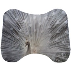 White Feathers, Animal, Bird, Feather, Peacock Head Support Cushion by nateshop