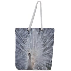 White Feathers, Animal, Bird, Feather, Peacock Full Print Rope Handle Tote (large) by nateshop