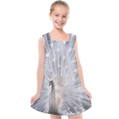 White Feathers, Animal, Bird, Feather, Peacock Kids  Cross Back Dress by nateshop