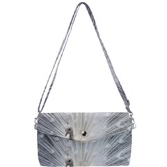 White Feathers, Animal, Bird, Feather, Peacock Removable Strap Clutch Bag by nateshop